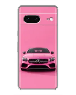 Чехол для Google Pixel 7 с картинкой «Розовый Mercedes AMG»