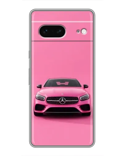Чехол для Google Pixel 7 с картинкой «Розовый Mercedes AMG»