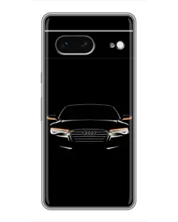 Чехол для Google Pixel 7 с картинкой «Audi — ночной контур»