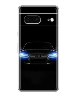 Чехол для Google Pixel 7 с картинкой «Audi в неоне»