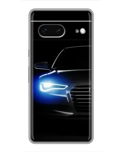 Чехол для Google Pixel 7 с картинкой «Неоновый взгляд Audi»