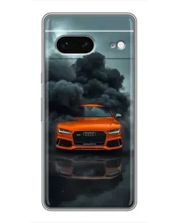 Чехол для Google Pixel 7 с картинкой «Audi в облаках дыма»