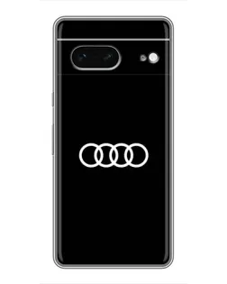 Чехол для Google Pixel 7 с картинкой «Audi White Logo»
