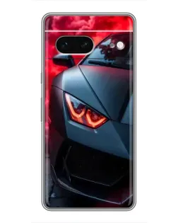 Чохол для Google Pixel 7 з картинкою «Lamborghini червоне сяйво»