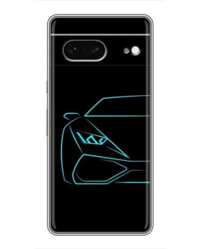 Чохол для Google Pixel 7 з картинкою «Блакитний силует Lamborghini»