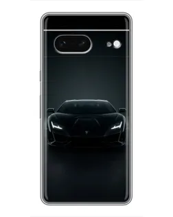 Чохол для Google Pixel 7 з картинкою «Чорний Lamborghini Aventador»