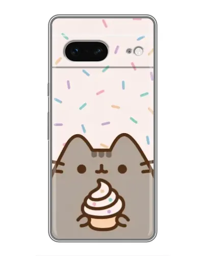 Чехол для Google Pixel 7 с картинкой «Пушин с кексом»