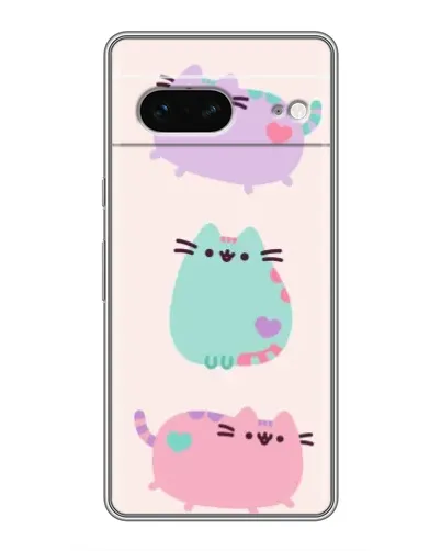 Чехол для Google Pixel 7 с картинкой «Pusheen трио»
