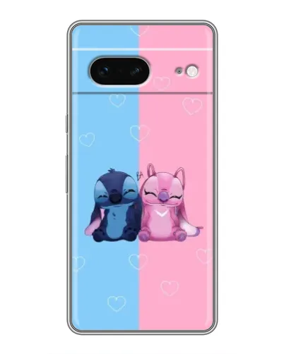 Чехол для Google Pixel 7 с картинкой «Stitch и Angel Love»