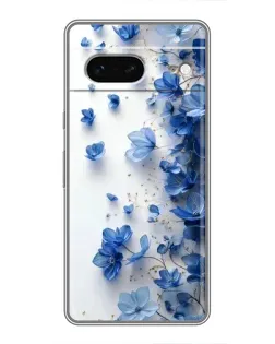 Чохол для Google Pixel 7 з картинкою «Блакитний квітковий каскад»