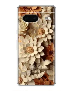 Чохол для Google Pixel 7 з картинкою «Бежевий флористичний декор»