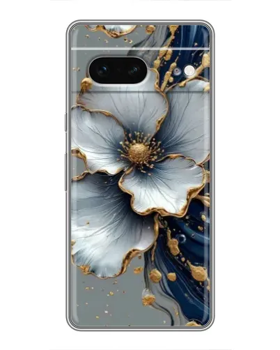 Чохол для Google Pixel 7 з картинкою «Біла квітка та золотий флюїд»