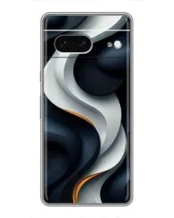 Чохол для Google Pixel 7 з картинкою «Об'ємні чорно-білі стрічки»