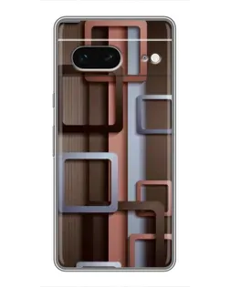 Чохол для Google Pixel 7 з картинкою «Коричневі об'ємні квадрати»
