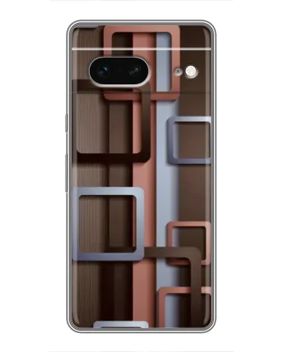Чохол для Google Pixel 7 з картинкою «Коричневі об'ємні квадрати»