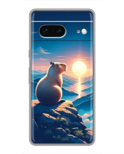 Чохол для Google Pixel 7 з картинкою «Захід сонця з капібарою»