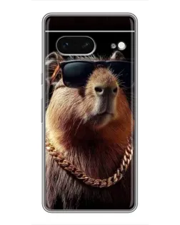 Чохол для Google Pixel 7 з картинкою «Капібара золотий ланцюг»