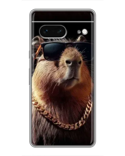 Чохол для Google Pixel 7 з картинкою «Капібара золотий ланцюг»