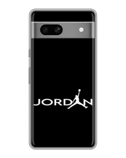 Чехол для Google Pixel 7A с картинкой «Jordan White Logo»