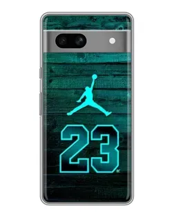 Чехол для Google Pixel 7A с картинкой «Jordan Cyan 23»