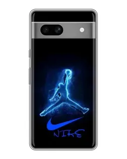 Чехол для Google Pixel 7A с картинкой «Jordan Neon Blue»