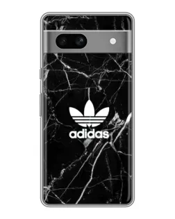 Чехол для Google Pixel 7A с картинкой «Белый мрамор Adidas»