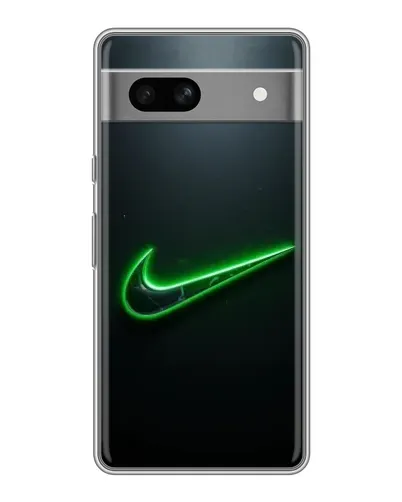 Чехол для Google Pixel 7A с картинкой «Неоновый контур Nike»