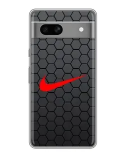 Чехол для Google Pixel 7A с картинкой «Nike — карбоновая сетка»
