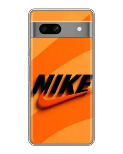 Чехол для Google Pixel 7A с картинкой «Оранжевый драйв Nike»