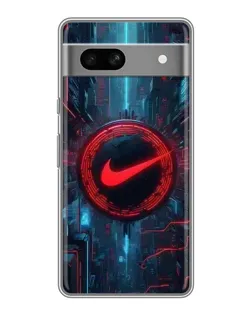 Чехол для Google Pixel 7A с картинкой «Техногенный стиль Nike»