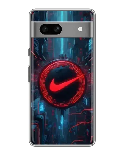 Чехол для Google Pixel 7A с картинкой «Техногенный стиль Nike»