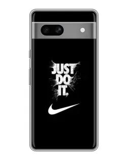 Чехол для Google Pixel 7A с картинкой «Текстовый принт Nike»