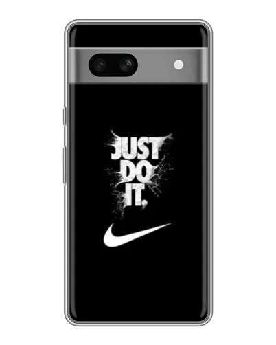 Чехол для Google Pixel 7A с картинкой «Текстовый принт Nike»