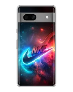 Чехол для Google Pixel 7A с картинкой «Огненный логотип Nike»
