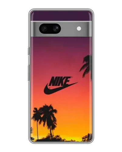 Чехол для Google Pixel 7A с картинкой «Nike на закате солнца»