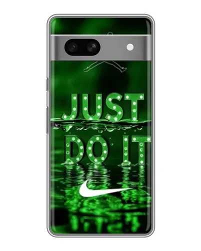 Чехол для Google Pixel 7A с картинкой «Зеленый неоновый Nike»