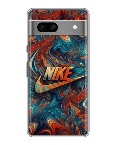 Чехол для Google Pixel 7A с картинкой «Nike в абстракции»