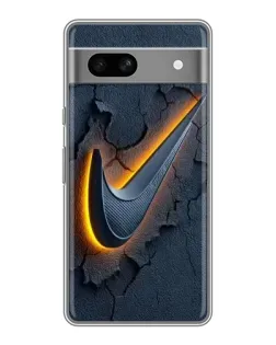 Чехол для Google Pixel 7A с картинкой «Объемный логотип Найк»