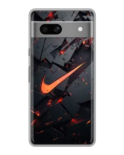 Чехол для Google Pixel 7A с картинкой «Nike — эффект разломов»