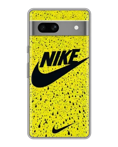 Чехол для Google Pixel 7A с картинкой «Желтый текстурный Nike»