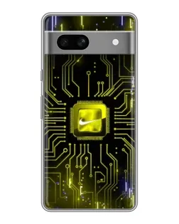 Чехол для Google Pixel 7A с картинкой «Nike — золотая искра»