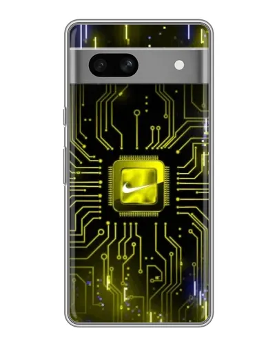 Чехол для Google Pixel 7A с картинкой «Nike — золотая искра»