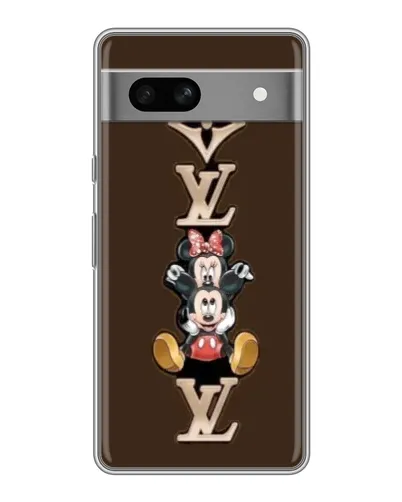 Чехол для Google Pixel 7A с картинкой «LV и Микки Маус»