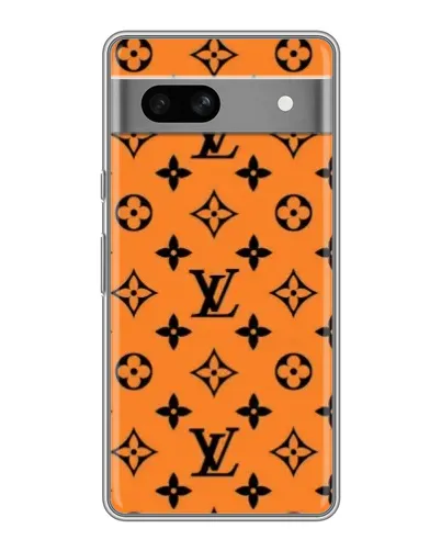Чехол для Google Pixel 7A с картинкой «Оранжевый стиль LV»