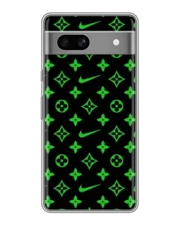 Чехол для Google Pixel 7A с картинкой «Неоновый принт LV»
