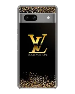 Чехол для Google Pixel 7A с картинкой «LV — золотые искры»