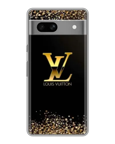 Чехол для Google Pixel 7A с картинкой «LV — золотые искры»