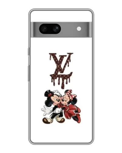 Чехол для Google Pixel 7A с картинкой «LV и Микки Маус»