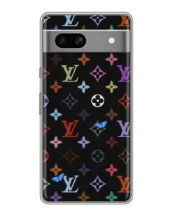 Чехол для Google Pixel 7A с картинкой «Цветная монограмма LV»