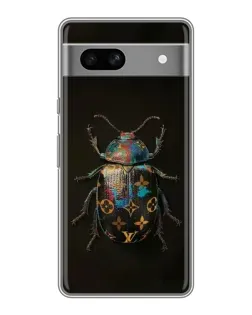 Чехол для Google Pixel 7A с картинкой «LV — мраморный принт»